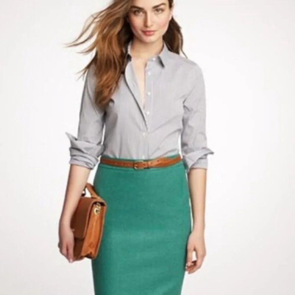J. Crew Factory Pencil Skirt in Double Serge Wool